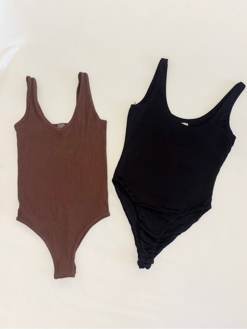 2pc Bodysuit Bundle LoveCharm + Heart & Hips Brown Black S/S-M